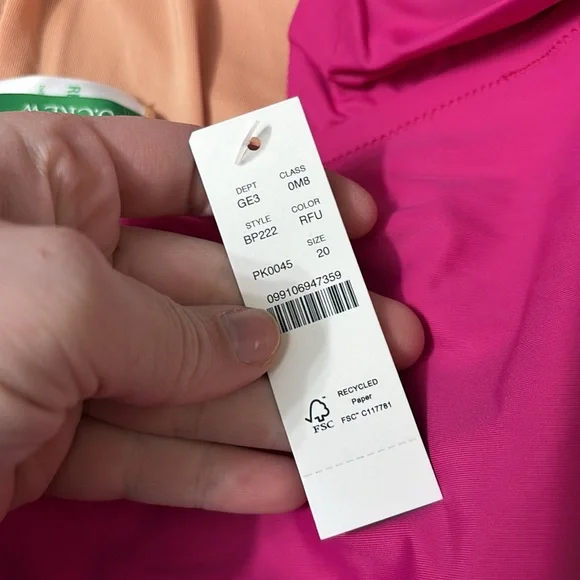 NWT J. Crew Radiant Fuchsia Color Ruched Ruffle One-Piece Swimsuit Size 20 - Picture 6 of 9